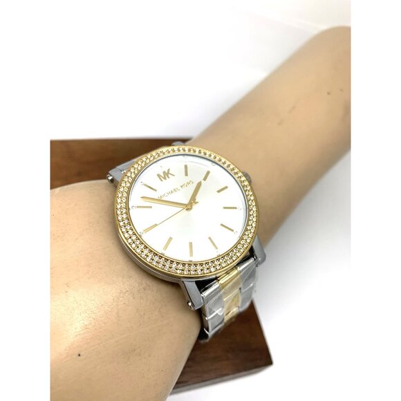 Michael Kors Women's Watch MK7348 Quartz Silver Dial 2-Tone Stainless Steel 38mm - Picture 6 of 14